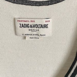 Zadig and voltaire xs creme knit baseball tank